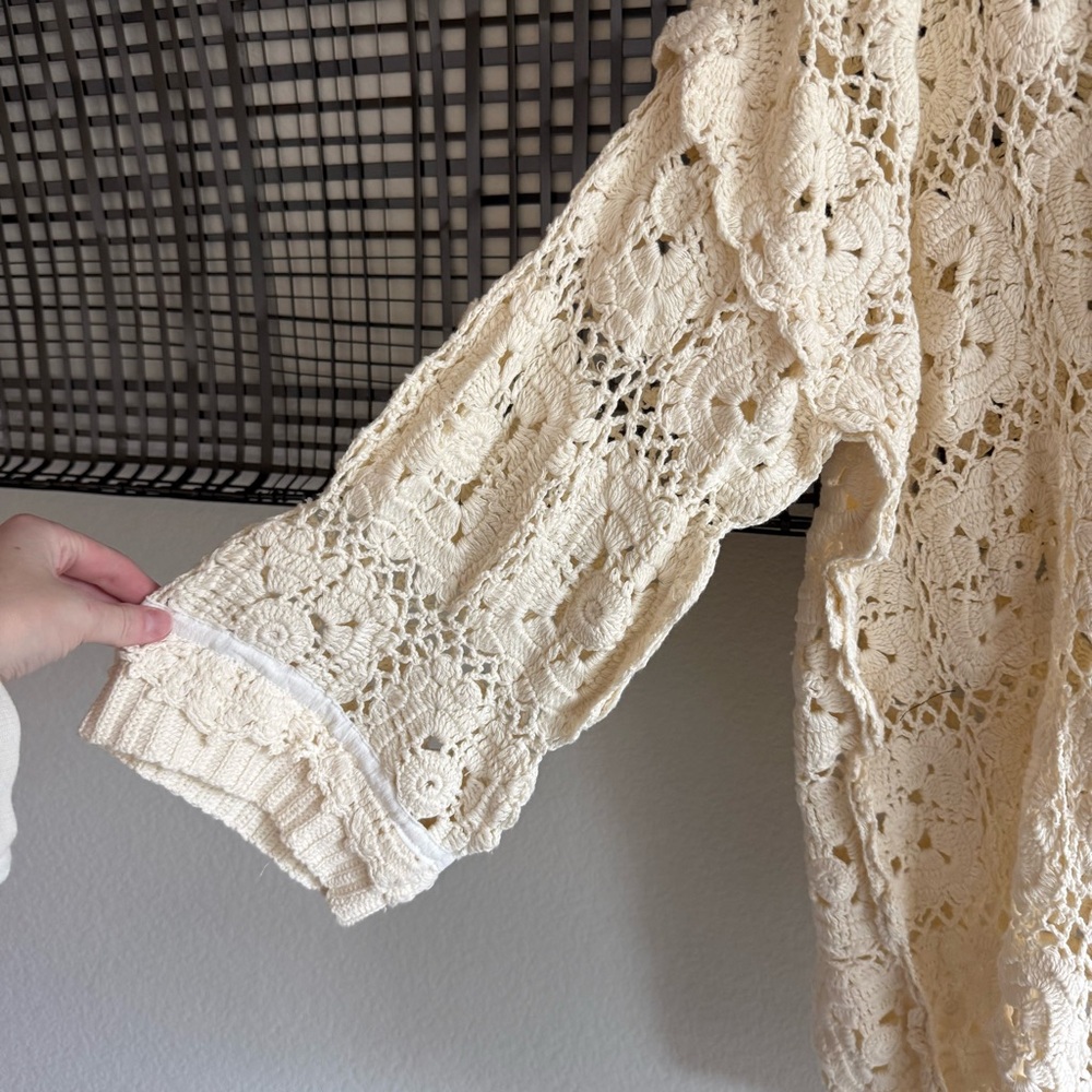 HOST PICK: Free People Ivory Crochet Duster Cardigan - Picture 5 of 11